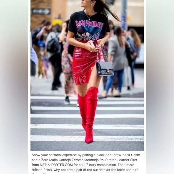 Zero + Maria Cornejo Rai Stretch Leather Midi Skirt - Picture 5 of 14